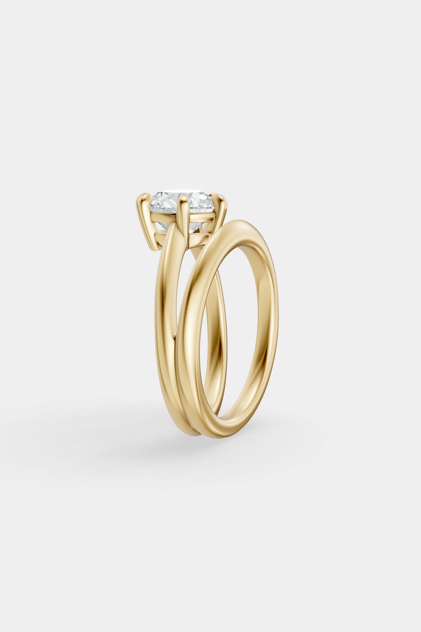 Double Band Diamond Ring | Knife Cut Band