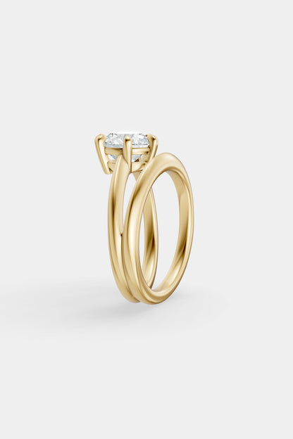 Double Band Diamond Ring | Knife Cut Band
