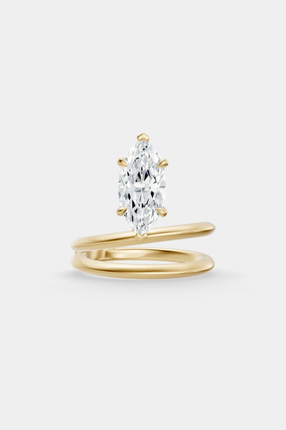 Double Band Floating Diamond Ring | Knife Cut Band