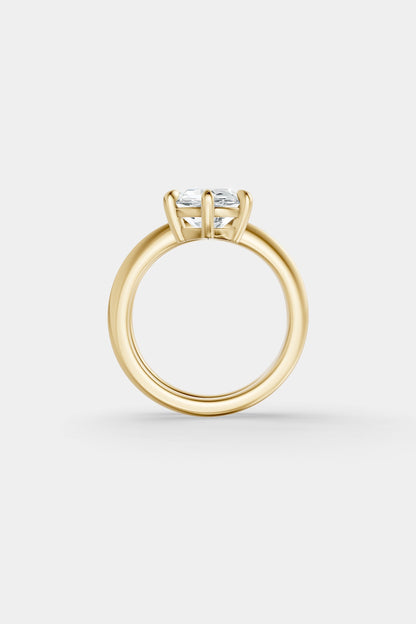 Double Band Floating Diamond Ring | Knife Cut Band