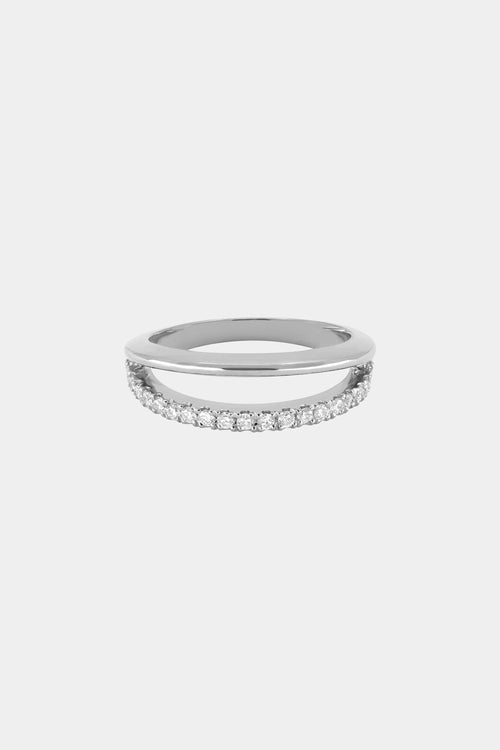 Double Band Harley Ring | White Gold