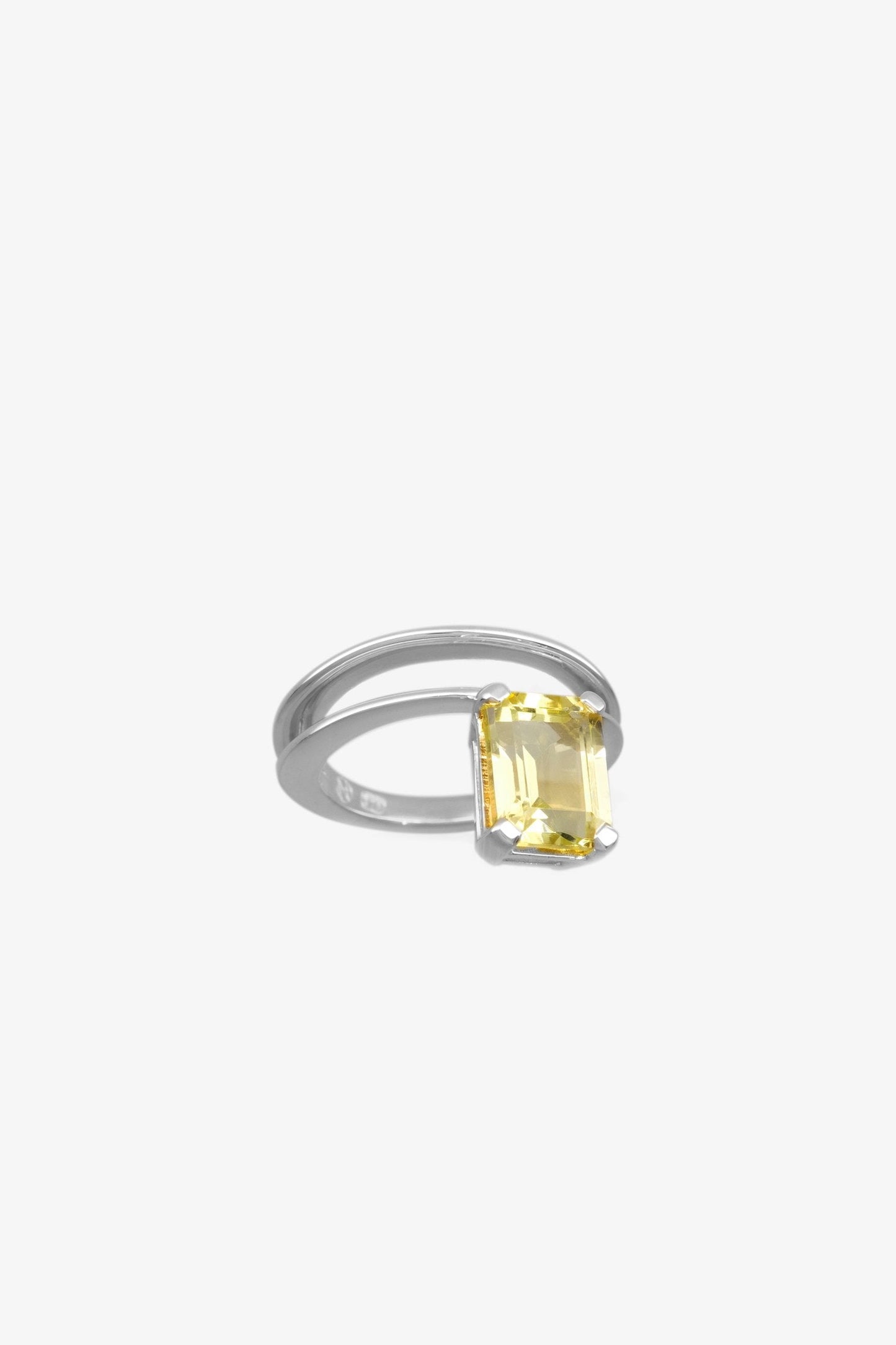 Double Band Gemstone Ring | Silver