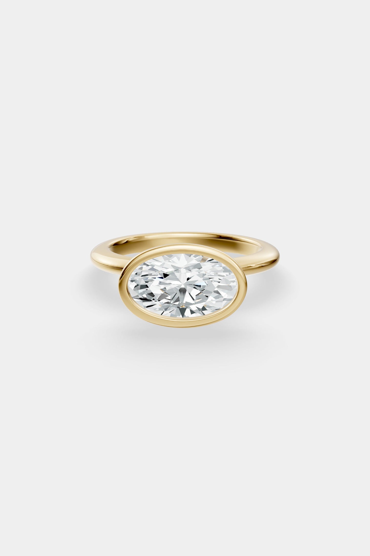 East West Diamond Bezel Solitaire Ring | Gwen Band