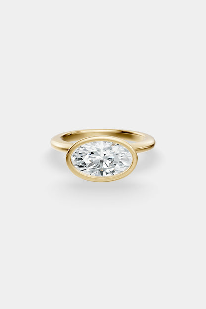 East West Diamond Bezel Solitaire Ring | Gwen Band