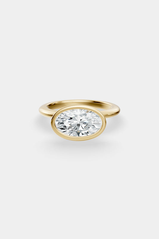 East West Diamond Bezel Solitaire Ring | Gwen Band