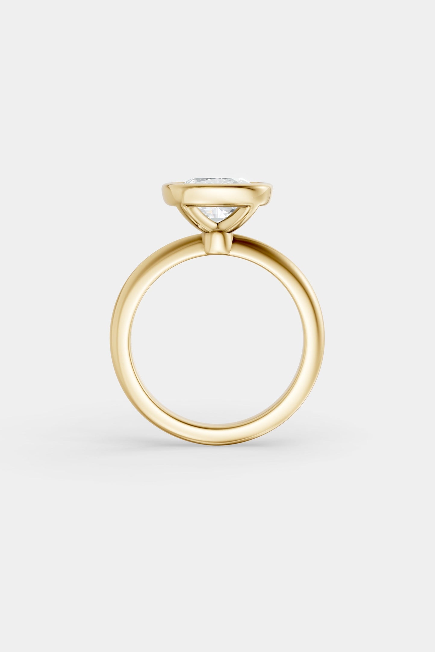 East West Diamond Bezel Solitaire Ring | Gwen Band