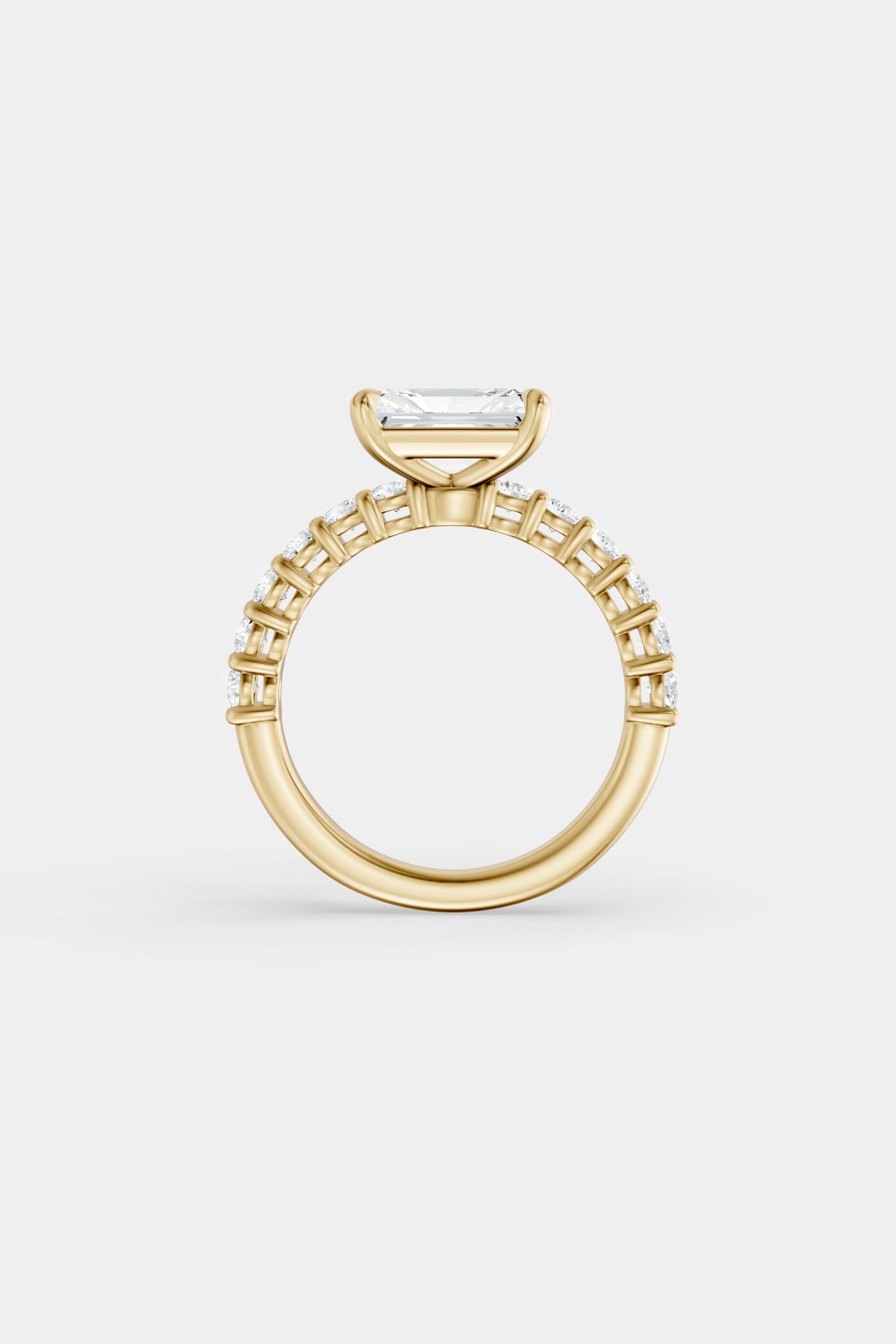 East West Diamond Solitaire Ring | 0.05ct Diamond Half Eternity Band