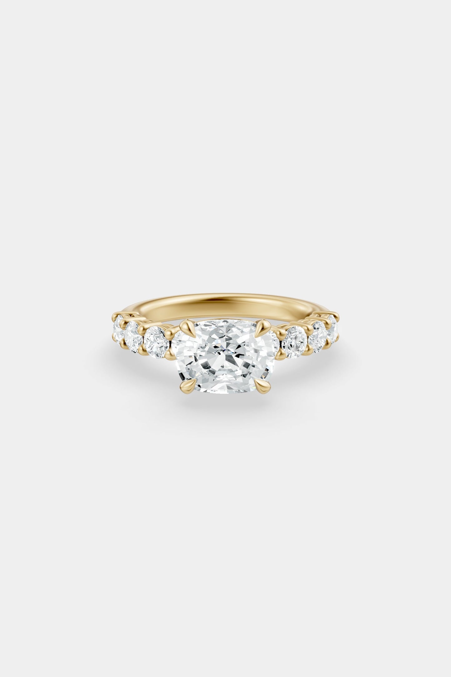 East West Diamond Solitaire Ring | 0.10ct Diamond Half Eternity Band