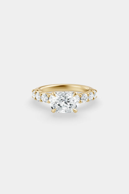 East West Diamond Solitaire Ring | 0.10ct Diamond Half Eternity Band