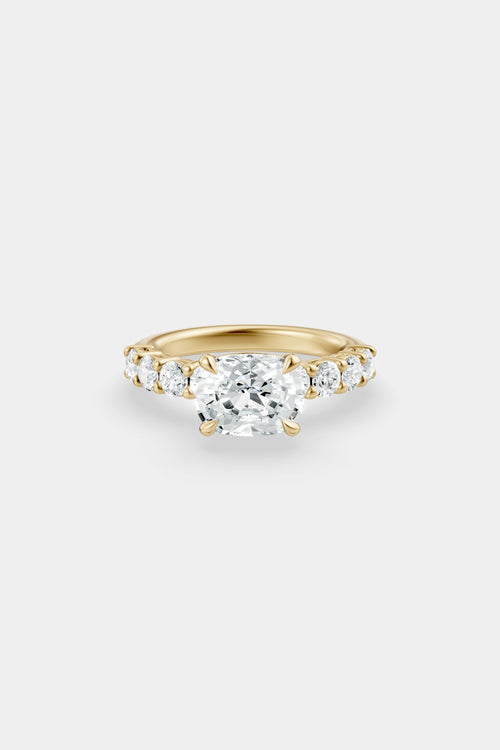 East West Diamond Solitaire Ring | 0.10ct Diamond Half Eternity Band