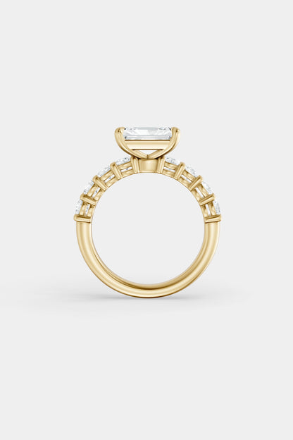 East West Diamond Solitaire Ring | 0.10ct Diamond Half Eternity Band