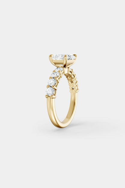 East West Diamond Solitaire Ring | 0.10ct Diamond Half Eternity Band