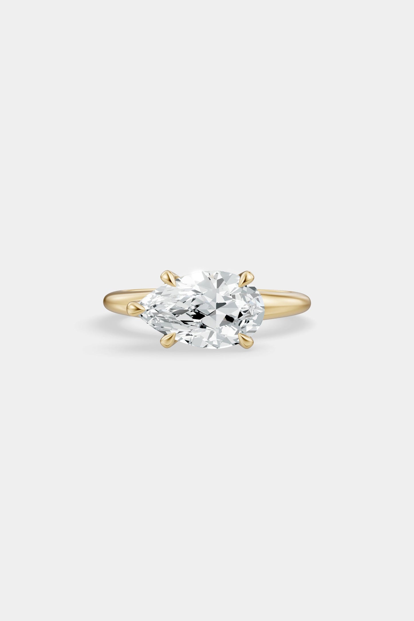East West Diamond Solitaire Ring | Heidi Band