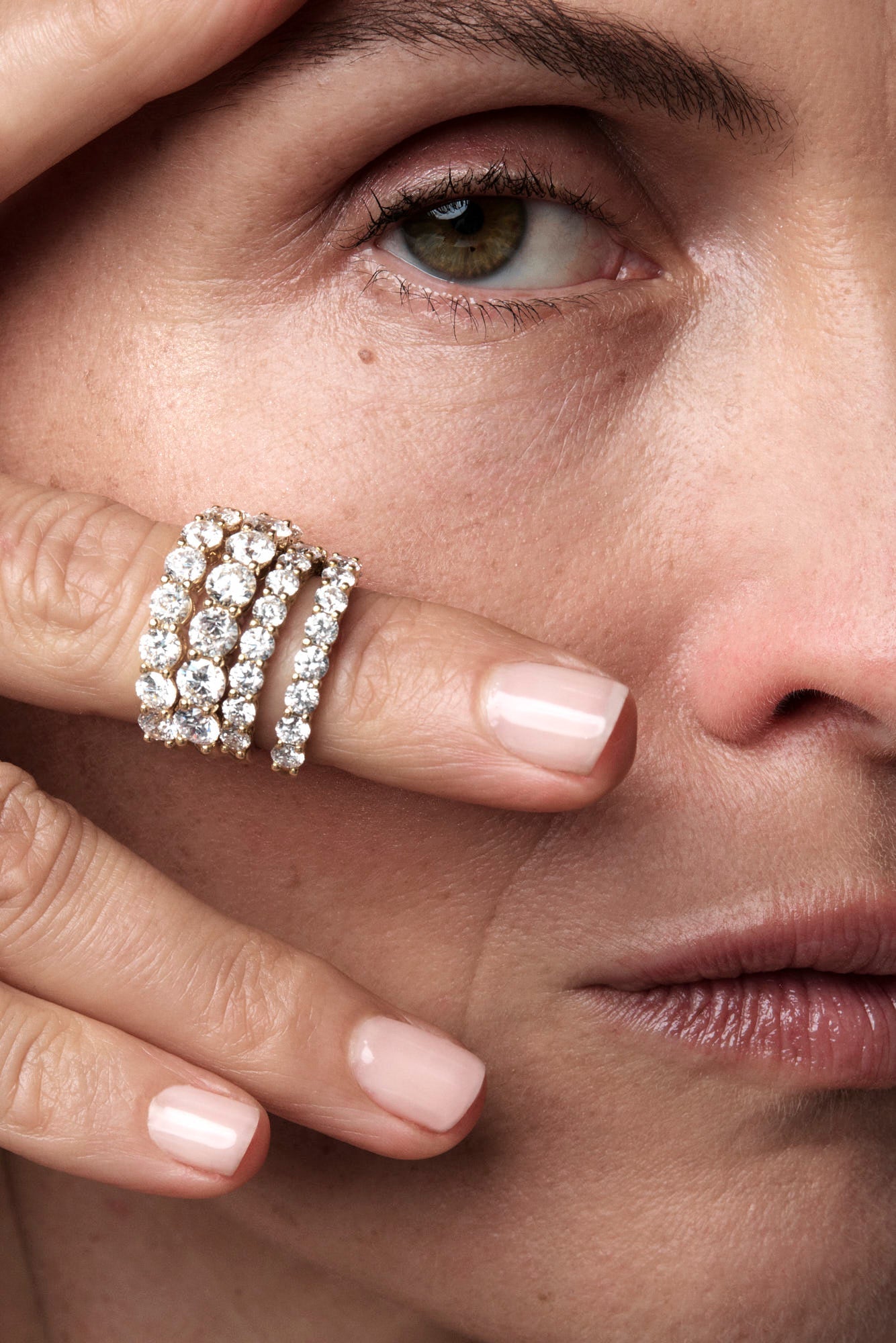 Round Diamond Half Band | 18K Rose Gold