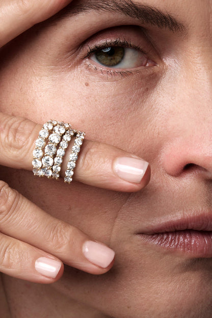 Round Diamond Half Band | 18K Yellow Gold