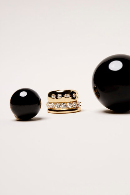 Scattered Diamond Blob Ring | 18K Yellow Gold
