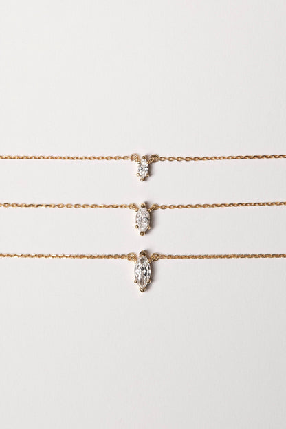 Marquise Diamond Necklace | 18K Gold