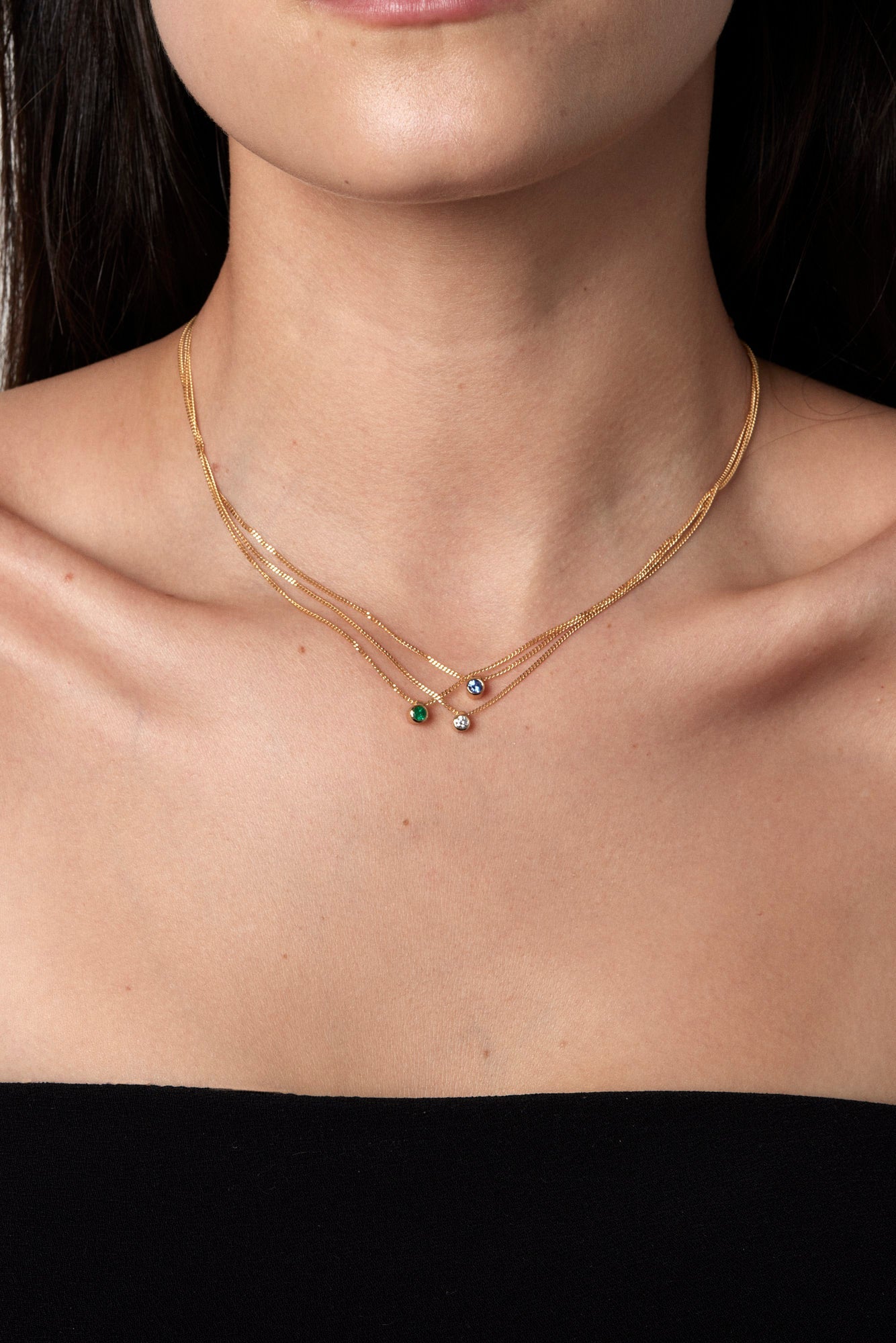 Mini Emerald Necklace | 9K Gold