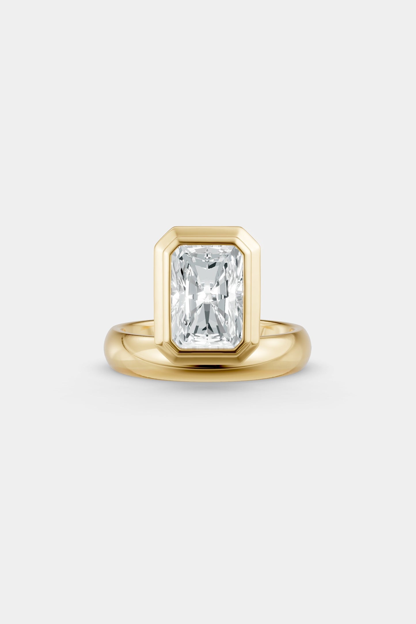 Framed Radiant Bezel Ring | Rounded Band