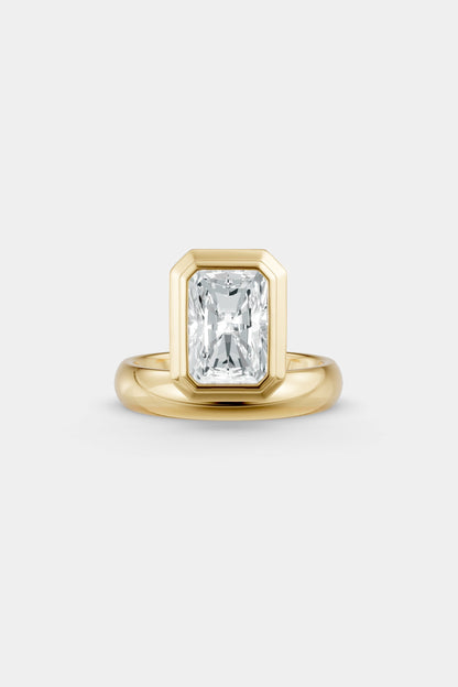 Framed Radiant Bezel Ring | Rounded Band