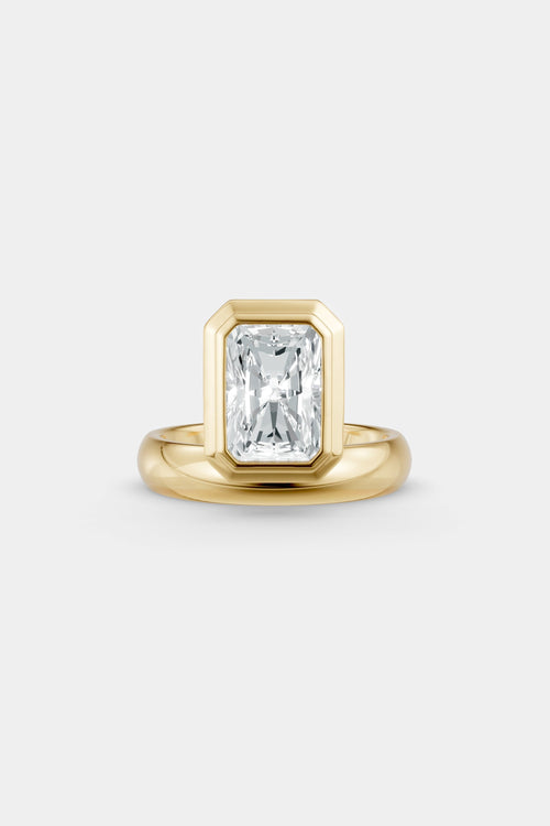 Framed Radiant Bezel Ring | Rounded Band