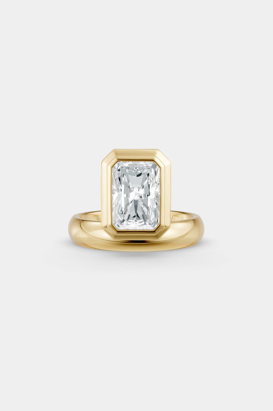 Framed Radiant Bezel Ring | Rounded Band