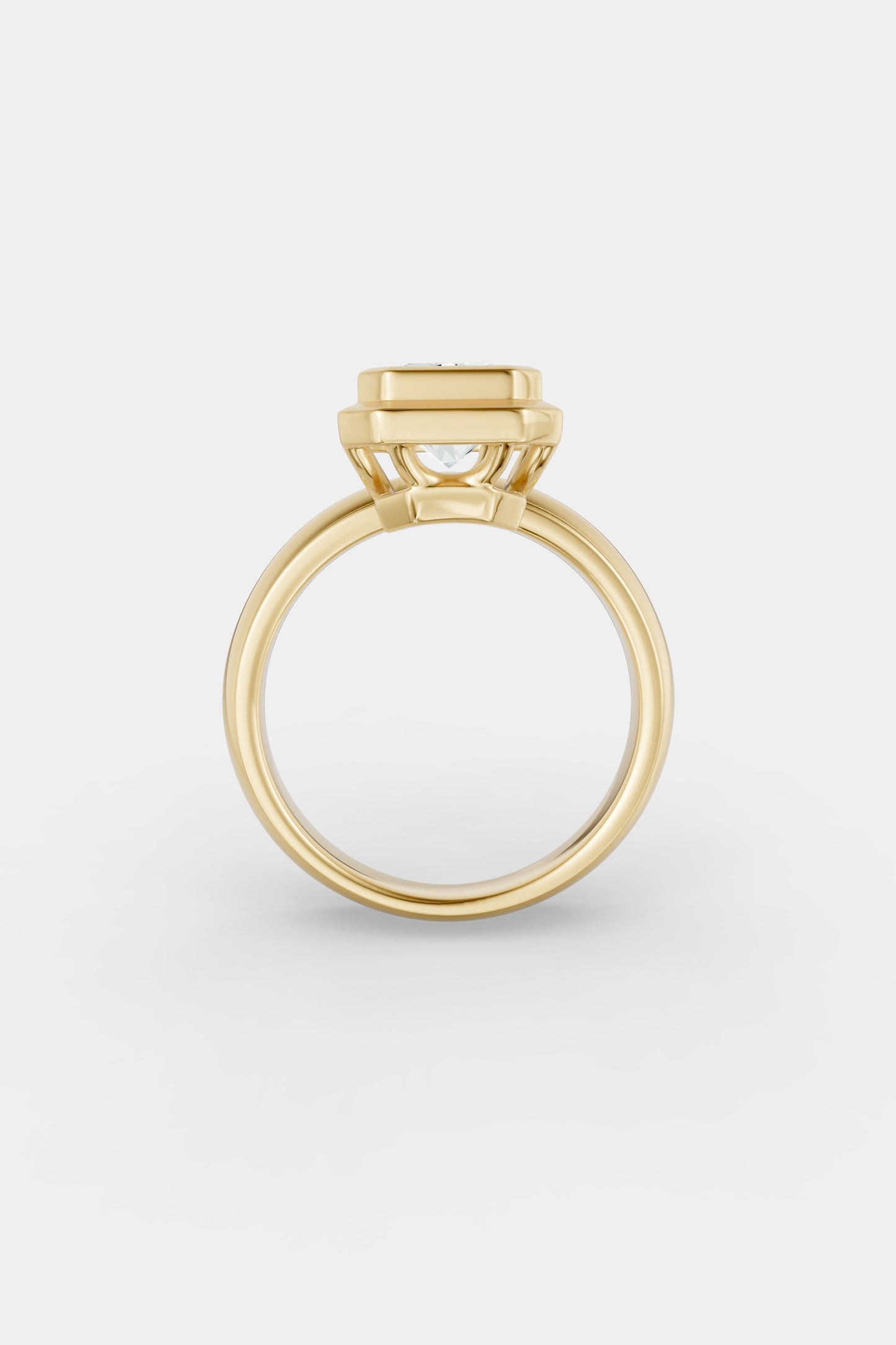 Framed Radiant Bezel Ring | Rounded Band