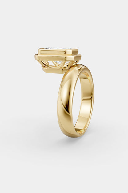 Framed Radiant Bezel Ring | Rounded Band