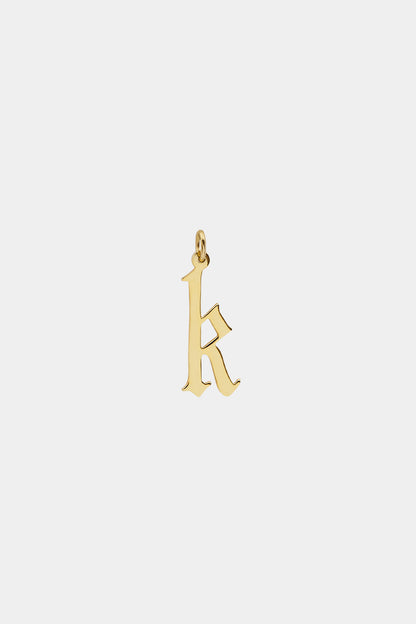 Large Gothic Letter Pendant | 9K Yellow Gold