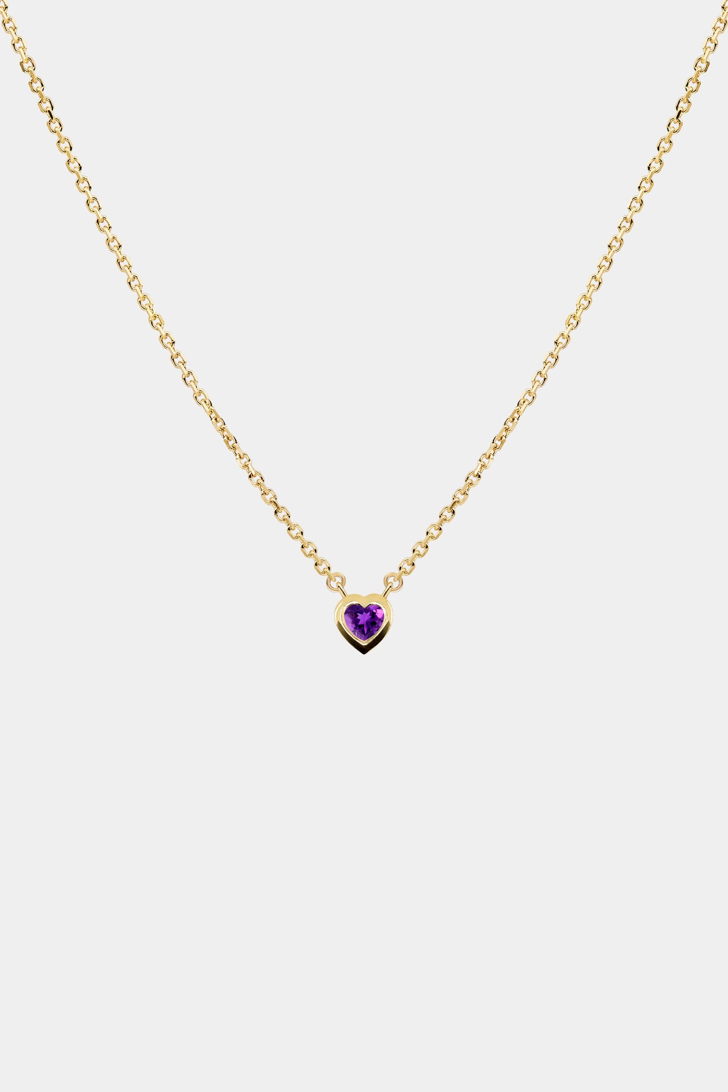 Heart Gemstone Necklace | 9K Yellow Gold