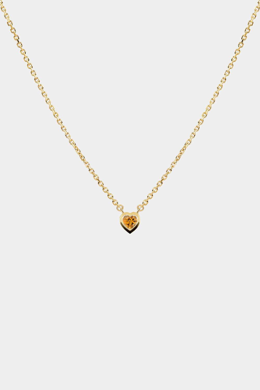 Heart Gemstone Necklace | 9K Yellow Gold