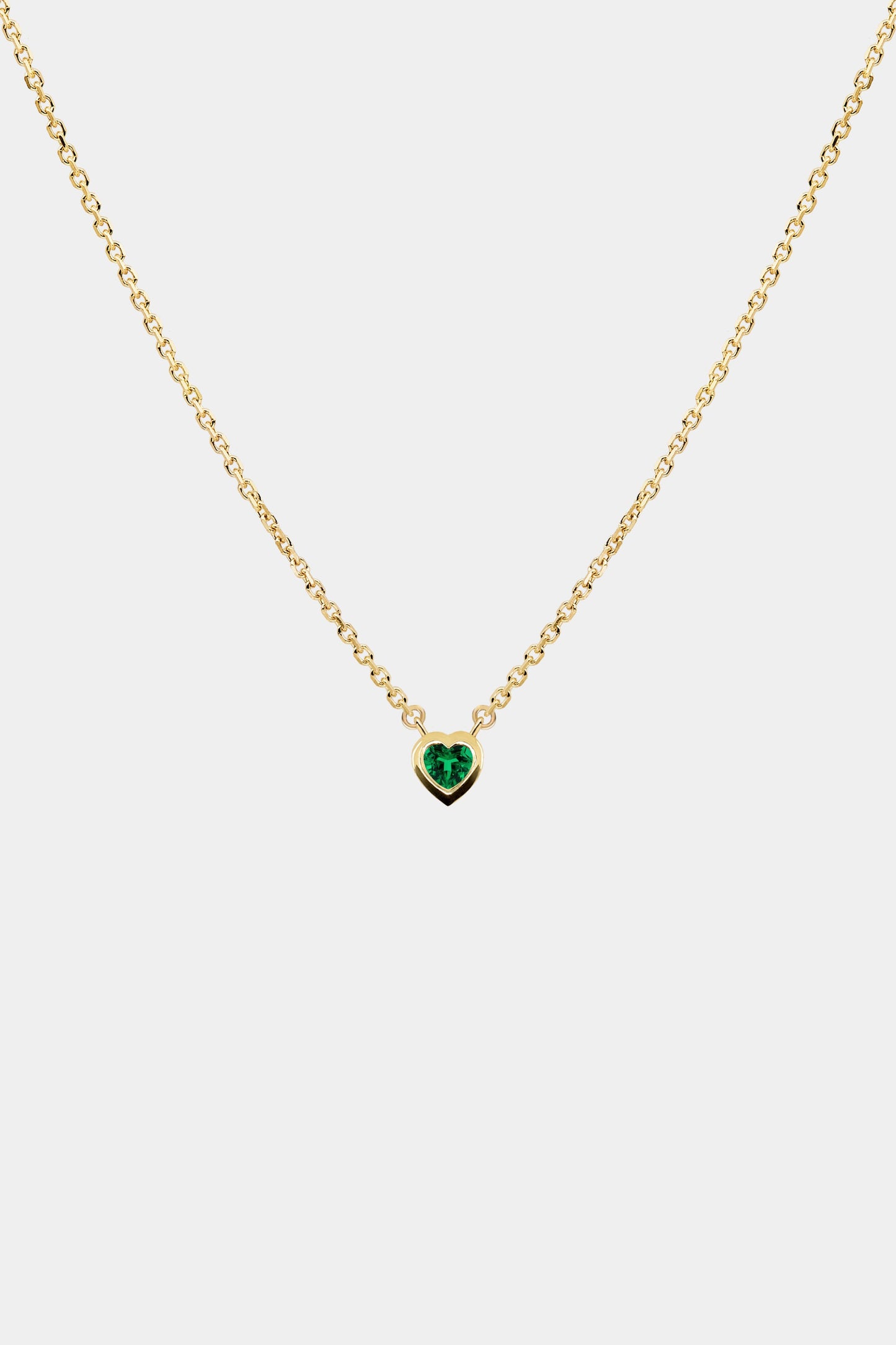 Heart Gemstone Necklace | 9K Yellow Gold