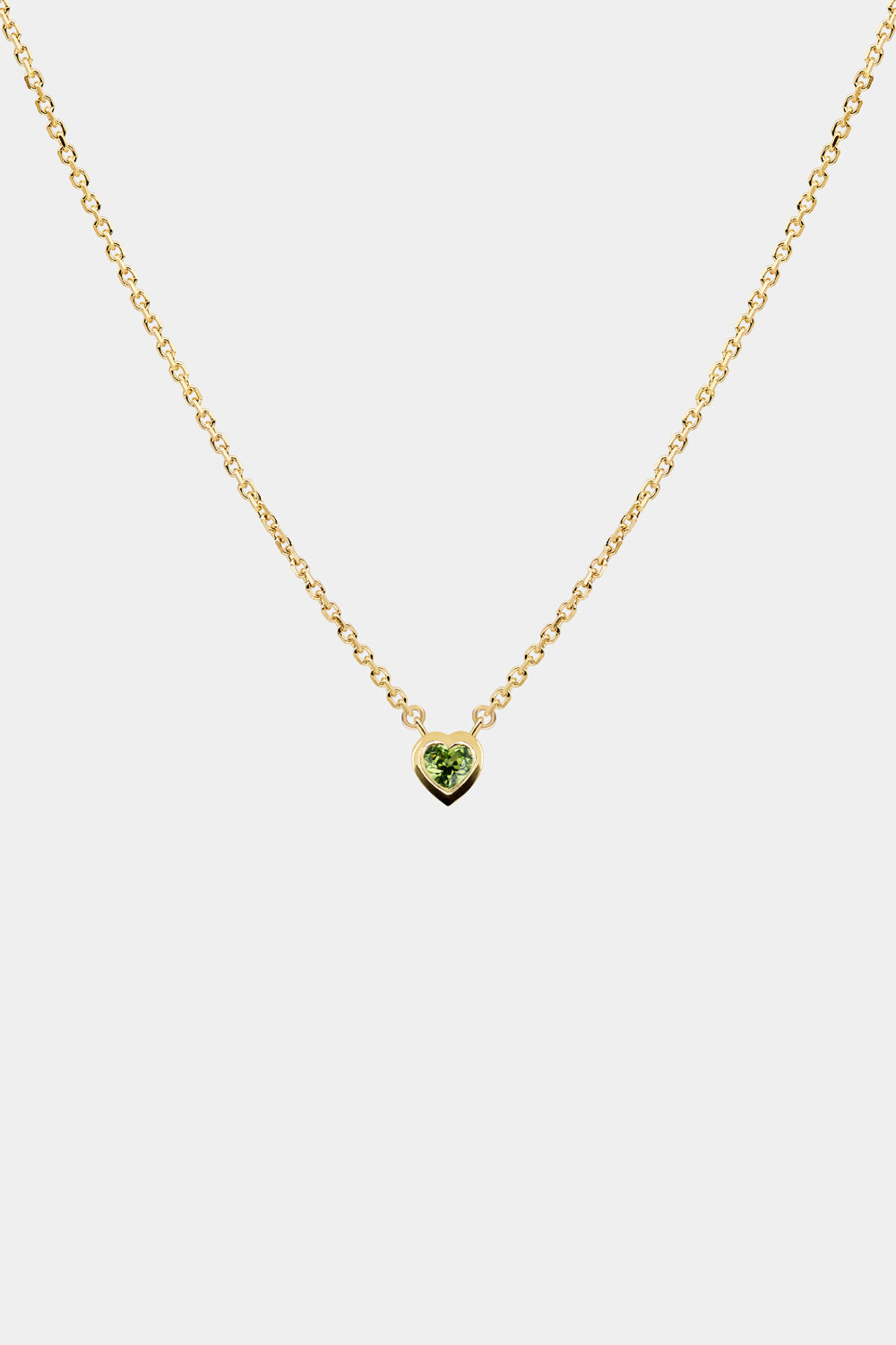 Heart Gemstone Necklace | 9K Yellow Gold