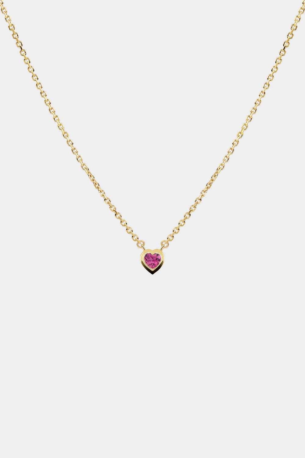 Heart Gemstone Necklace | 9K Yellow Gold
