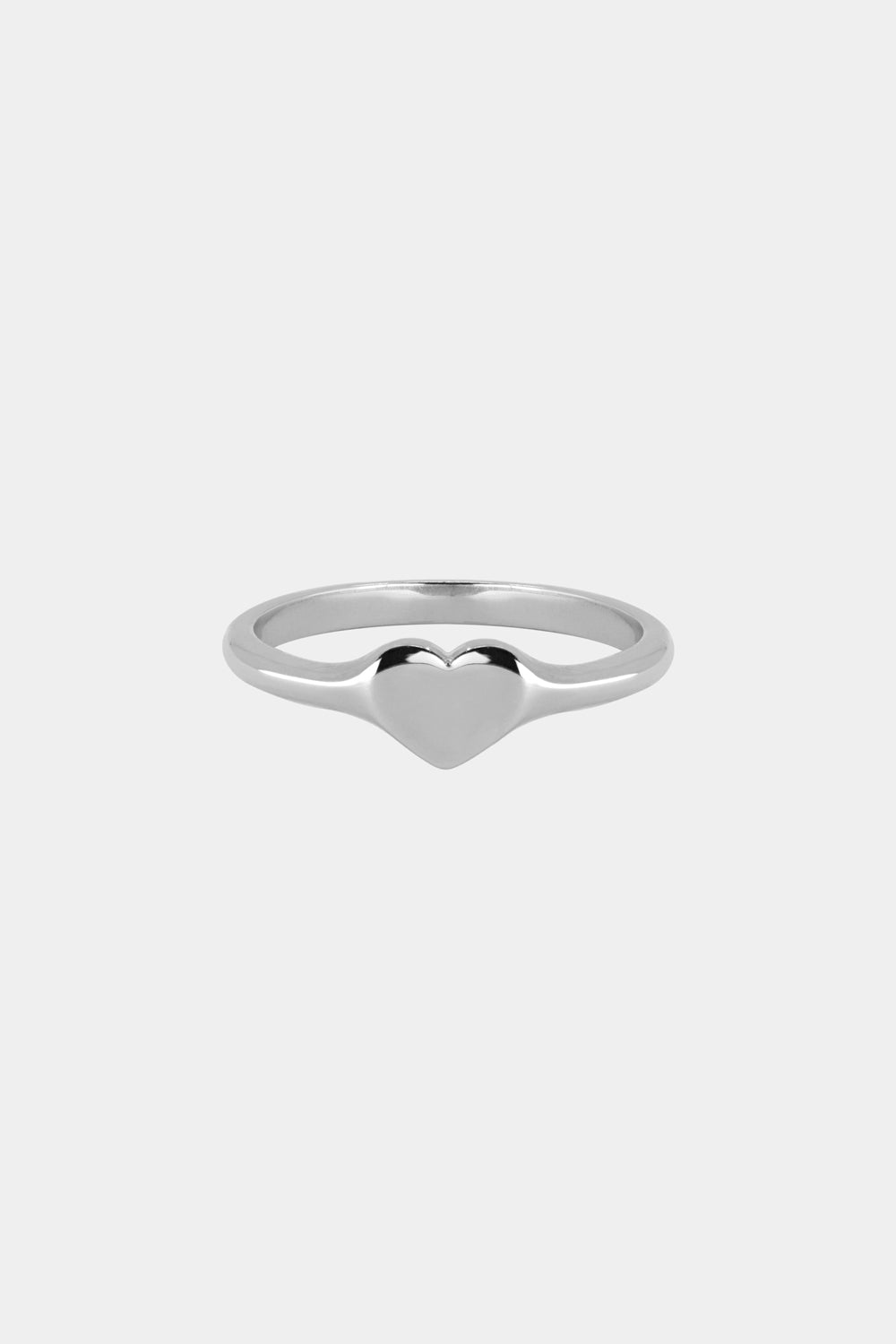 Mini Heart Signet Ring | White Gold