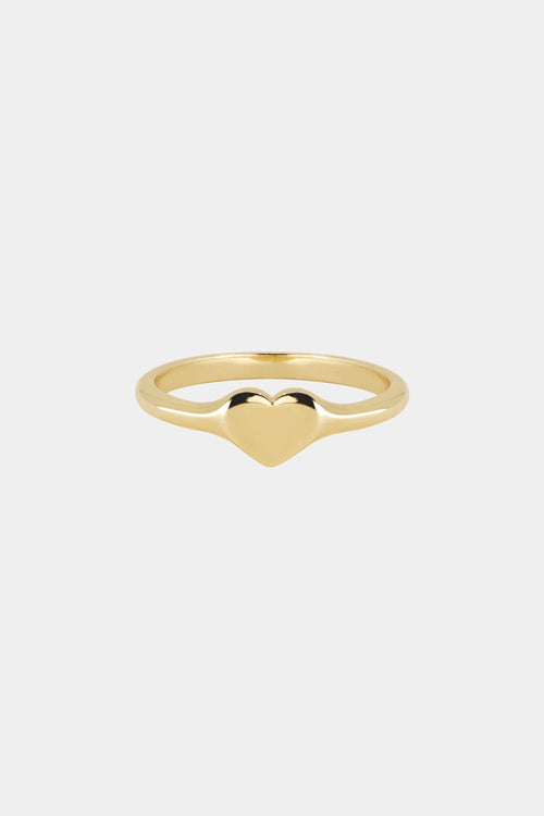 Mini Heart Signet Ring | Yellow Gold