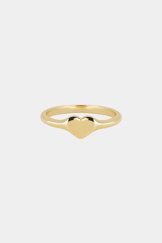 Mini Heart Signet Ring | Yellow Gold