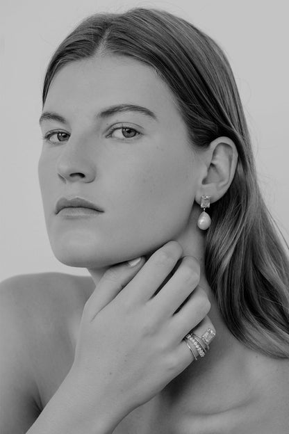 Double Band Gemstone Ring | Silver