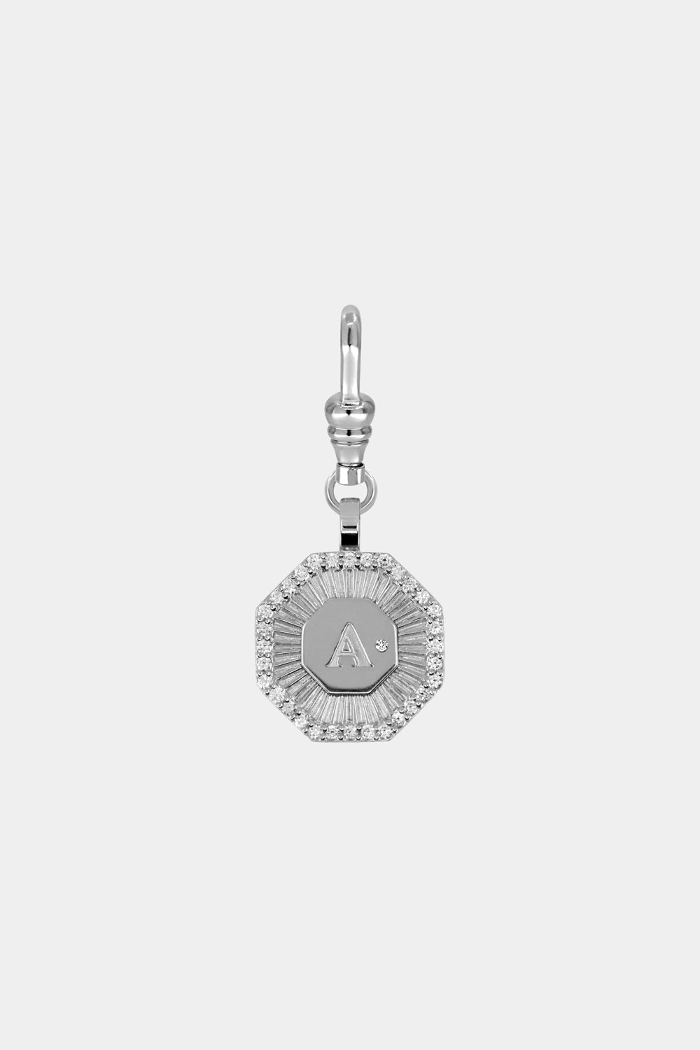 Diamond Halo Large Letter Attachment | 18K White Gold