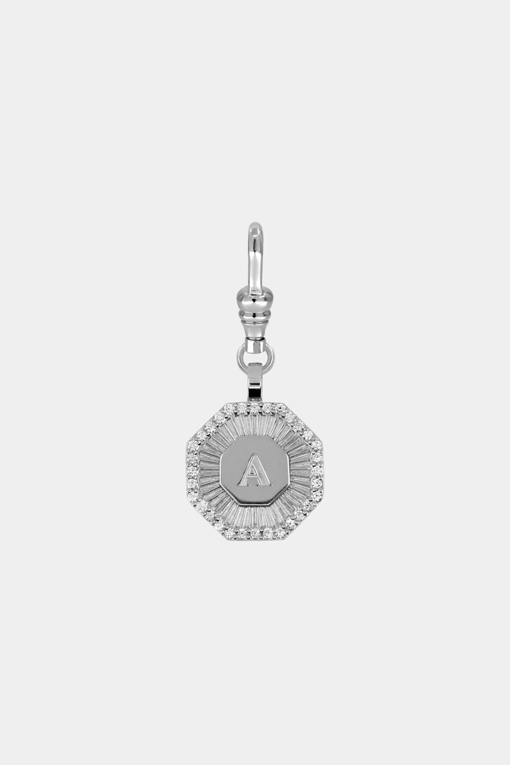 Diamond Halo Large Letter Attachment | 18K White Gold