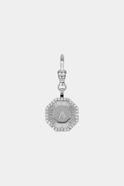 Diamond Halo Large Letter Attachment | 18K White Gold
