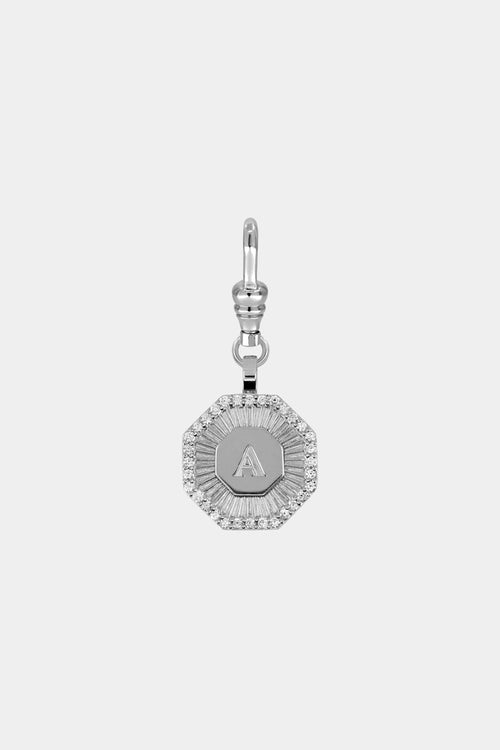 Diamond Halo Large Letter Attachment | 18K White Gold