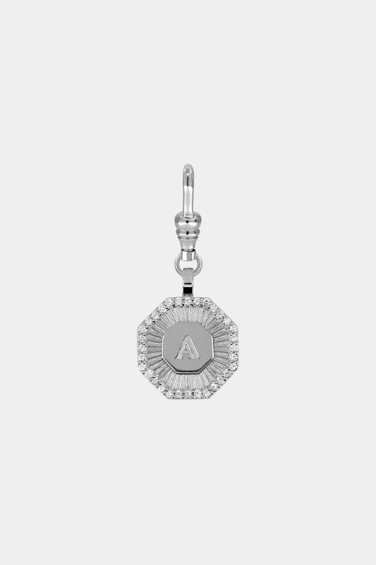 Diamond Halo Large Letter Attachment | 18K White Gold