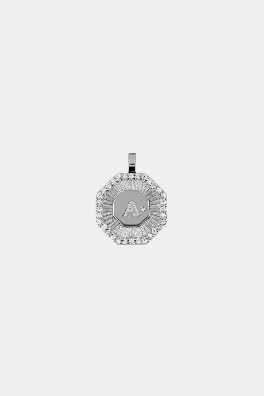Diamond Halo Large Letter Attachment | 18K White Gold