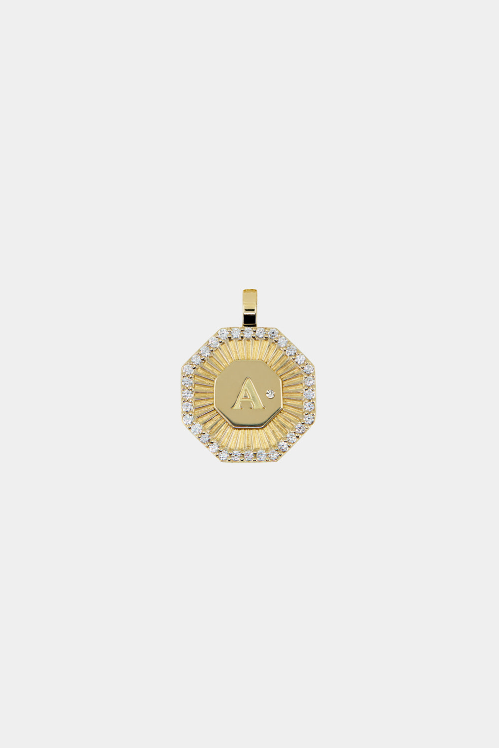Diamond Halo Large Letter Attachment | 18K Yellow Gold