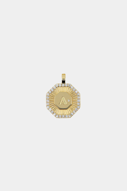 Diamond Halo Large Letter Attachment | 18K Yellow Gold