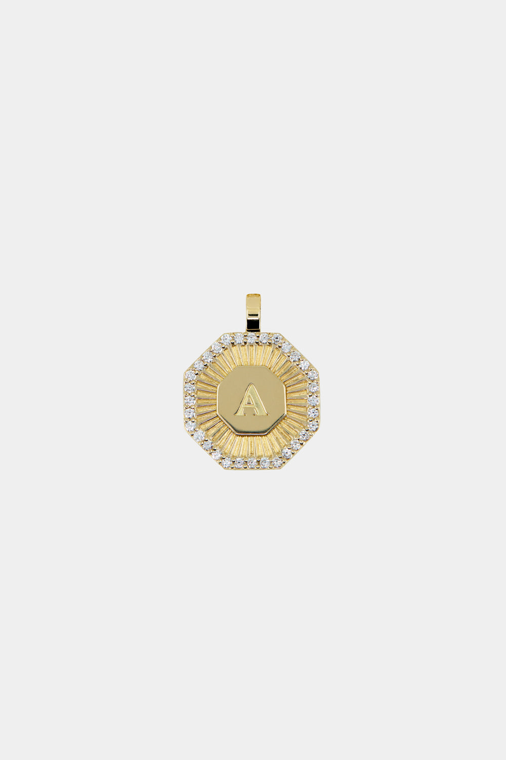 Diamond Halo Large Letter Attachment | 18K Yellow Gold
