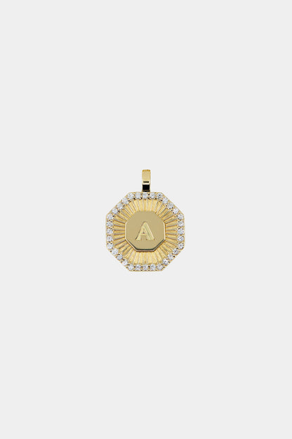 Diamond Halo Large Letter Attachment | 18K Yellow Gold