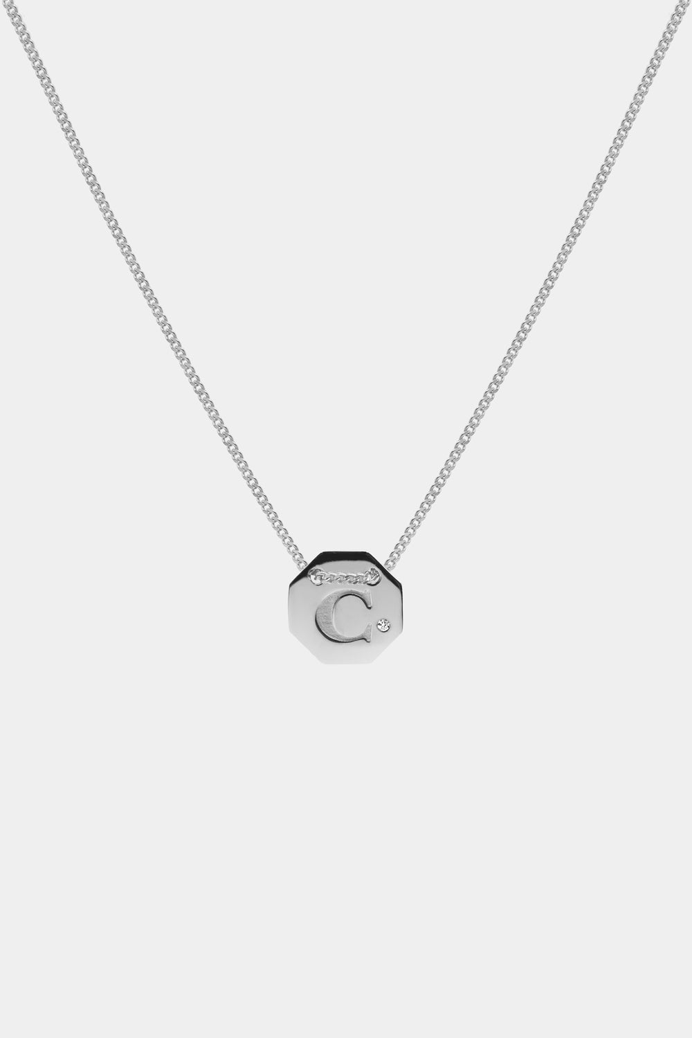 Letter Necklace | 9K White Gold
