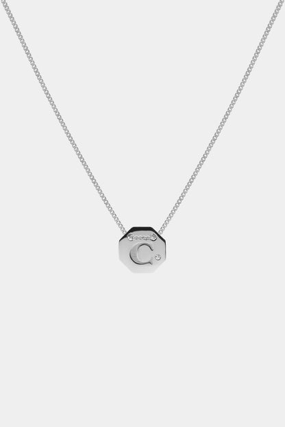 Letter Necklace | 9K White Gold
